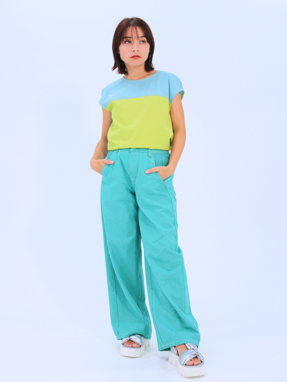 カラーデニムカービィ―パンツ【65405】シビリゼ