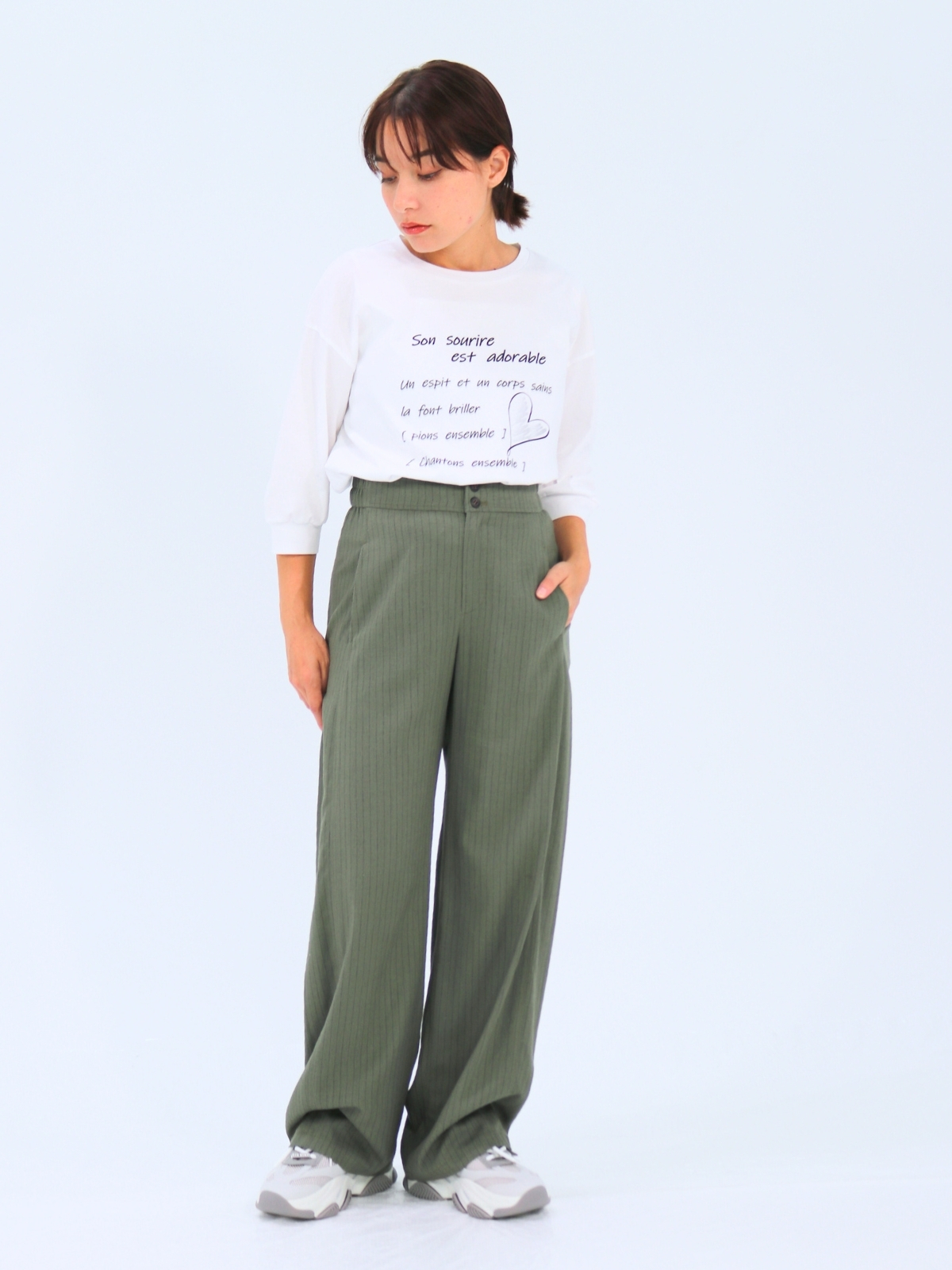 麻ストライプパンツ【65404】シビリゼ