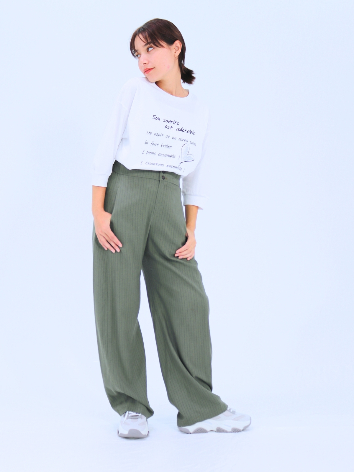 麻ストライプパンツ【65404】シビリゼ - 画像 (2)