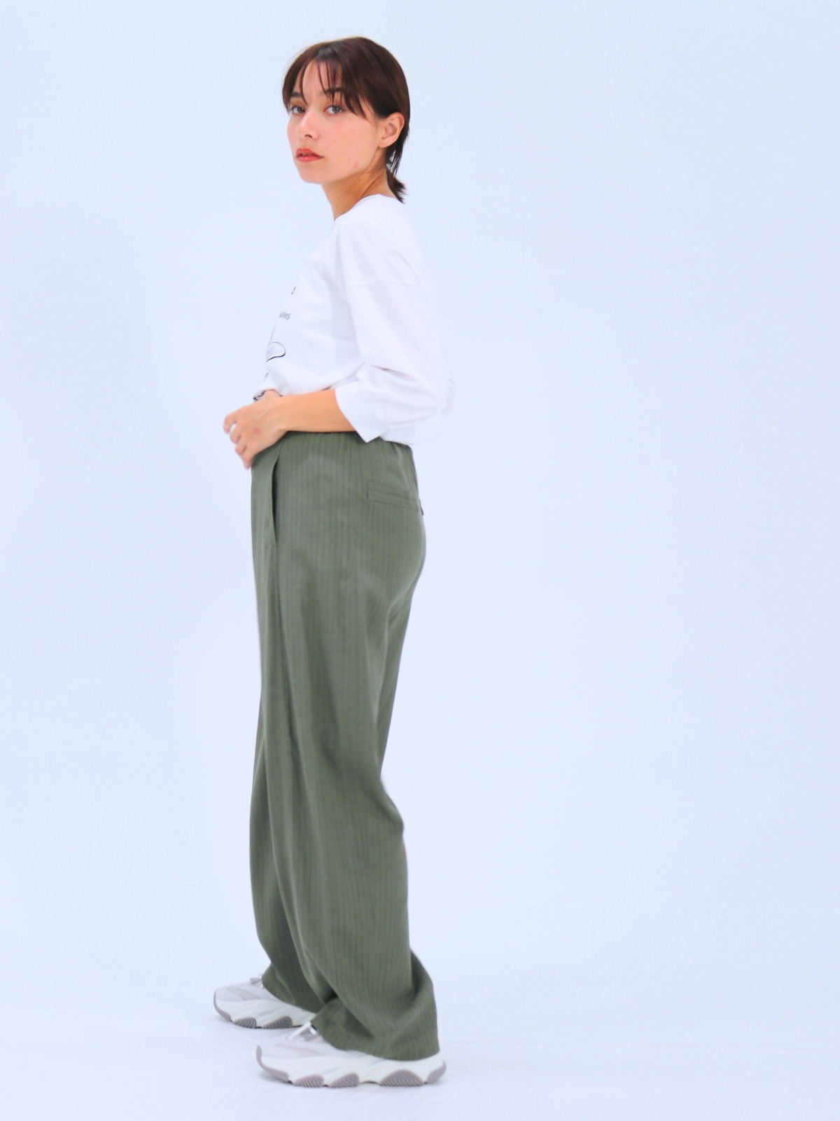 麻ストライプパンツ【65404】シビリゼ - 画像 (3)