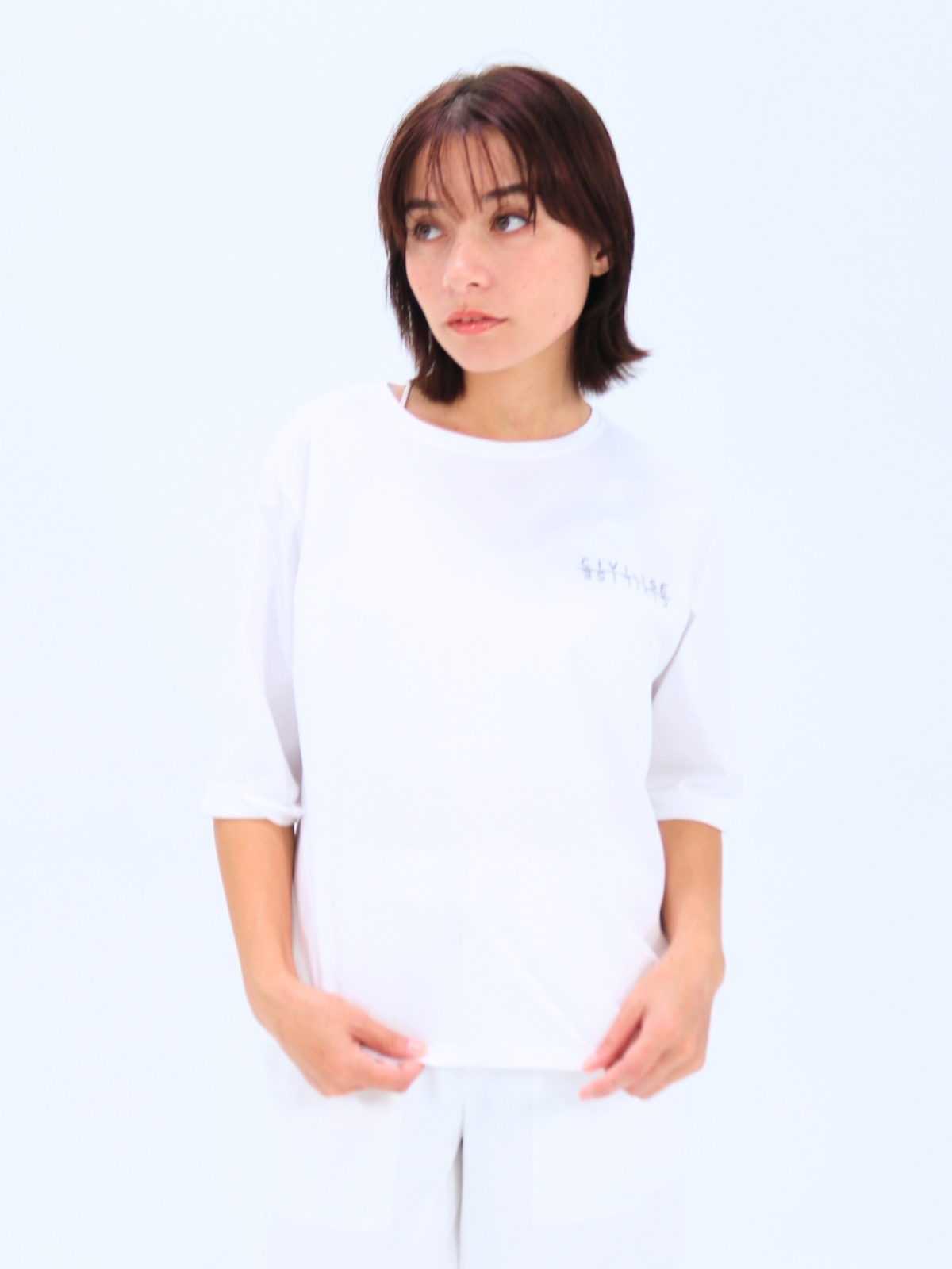 シル半袖ワンポイントプルオーバー【85405】シビリゼ