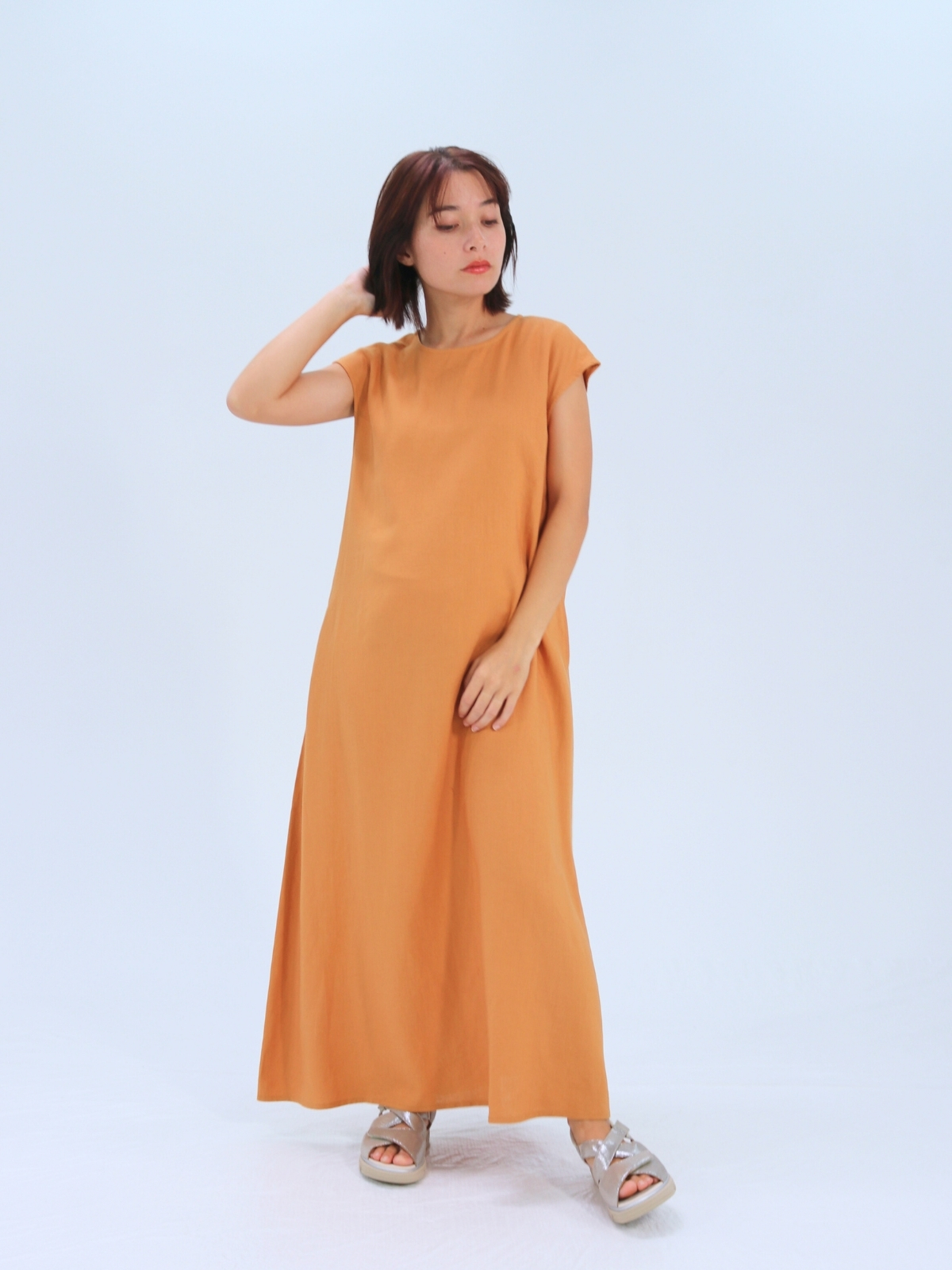 麻ストライプワンピース【55402】シビリゼ - 画像 (2)