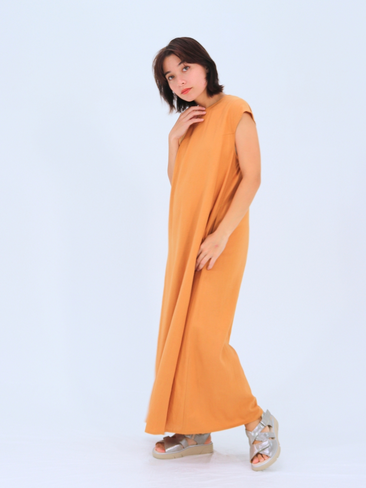 麻ストライプワンピース【55402】シビリゼ