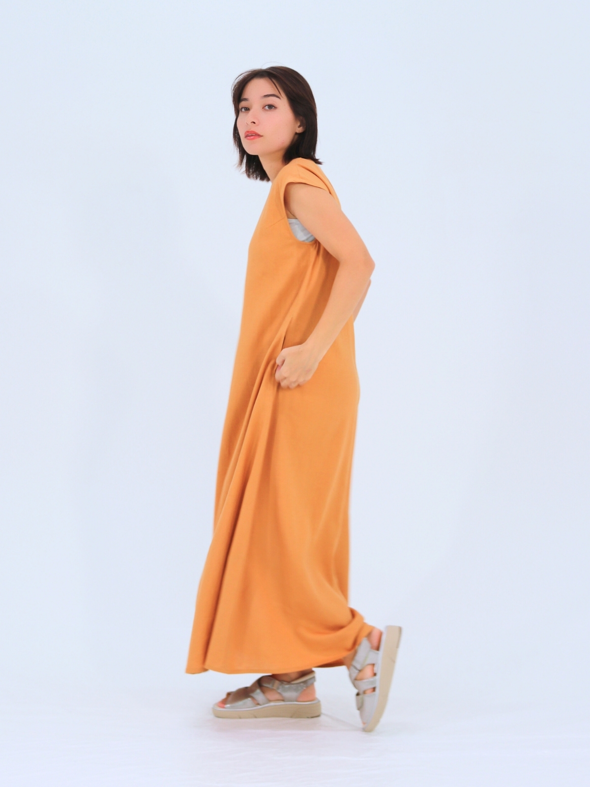 麻ストライプワンピース【55402】シビリゼ - 画像 (3)