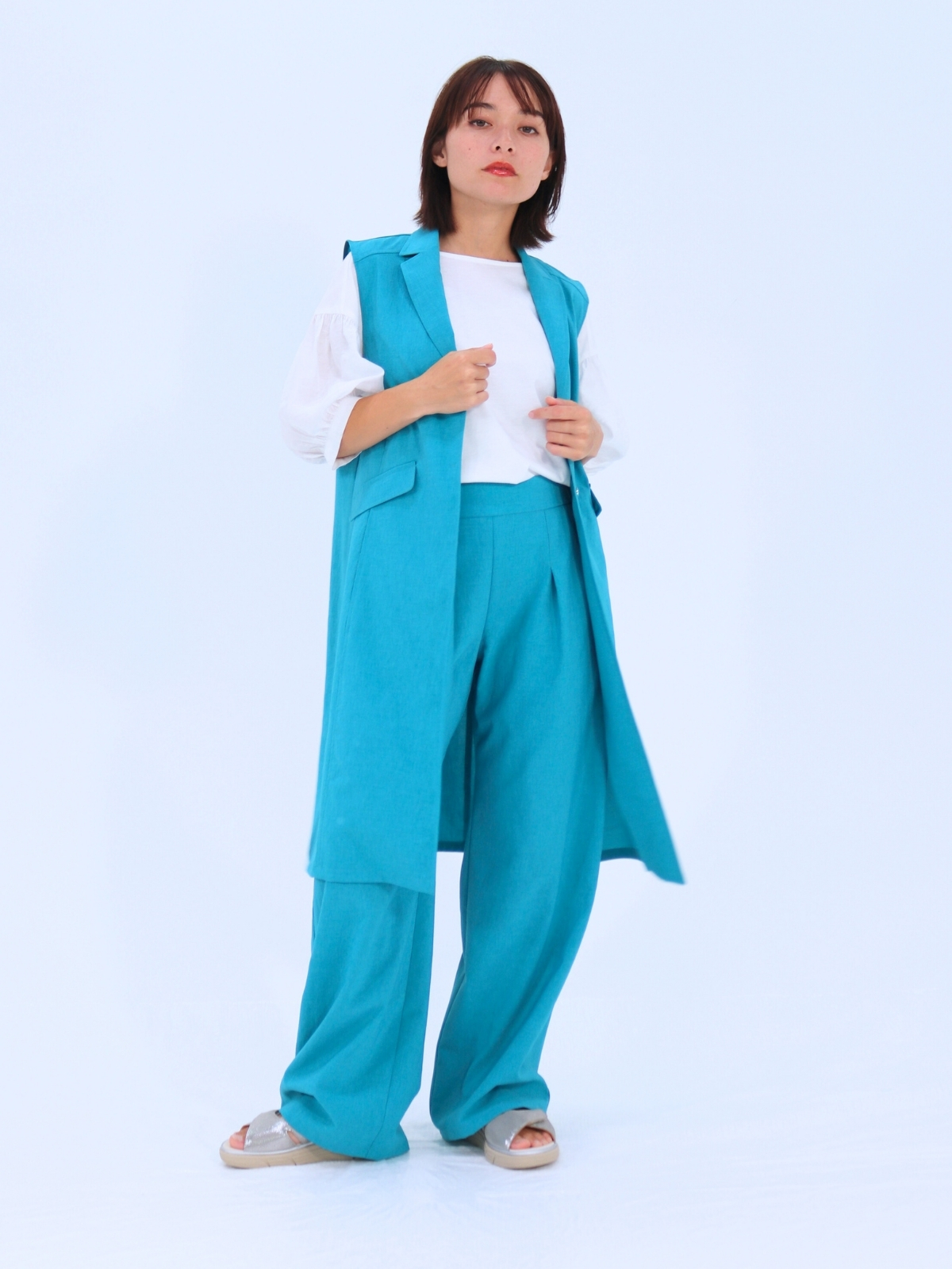 フェイクリネンベスト【25401】シビリゼ